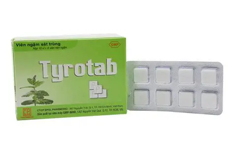 Viên ngậm Tyrotab sát khuẩn, trị viêm họng (10 vỉ x 8 viên)